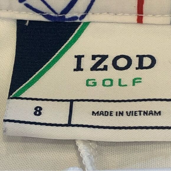 Izod Golf Umbrella Print Skort Size 8 White Red Blue Activewear - Picture 8 of 12